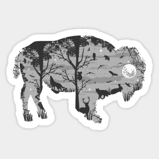 Wild Bison Silhouette Sticker